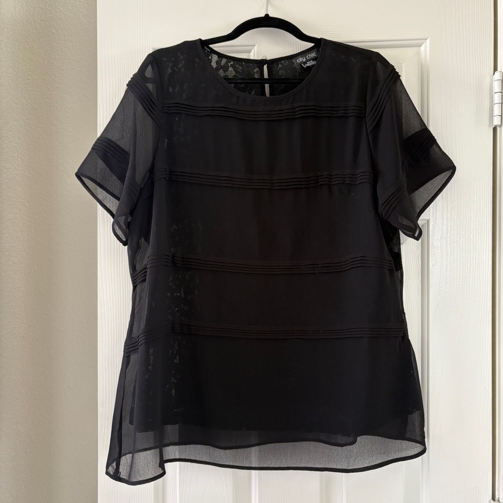 Elegant Black Sheer Top